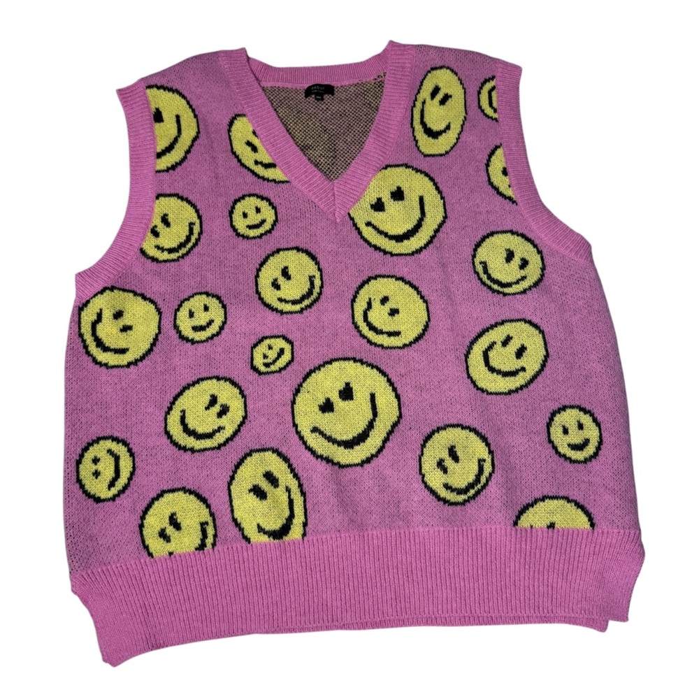 Debut Smiley sweater vest pink oversized